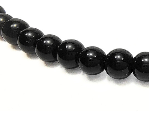 Collar Hombre Surfer Cuentas Negras 6 Mm 40-45 Cm