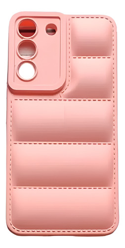 Funda Silicona Puffer Compatible Con Samsung Galaxy S22 Rosa Silicona Puffer