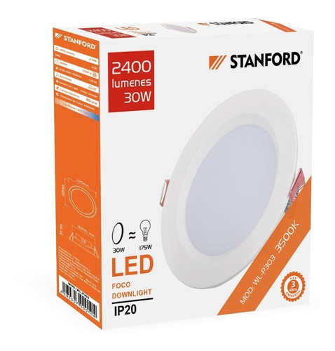 Foco Downlight 30w 3500k (3 Años) Concéntrico