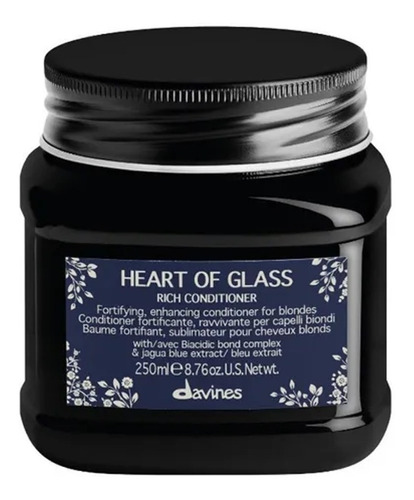 Heart Of Glass Rich Conditioner Azul Índigo Davines 250 Ml
