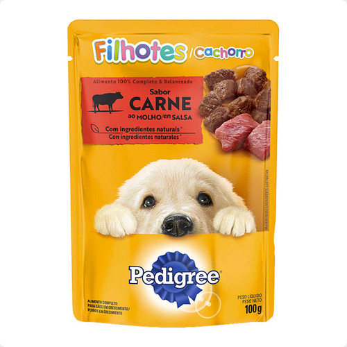 Sachê Pedigree Carne Ao Molho Para Cães Filhotes - 100 G