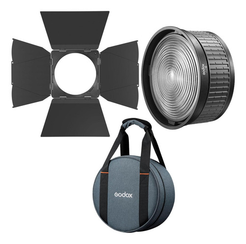 Fresnel Godox Fls10 Bowens Com Abas Para Led Amaran Aputure Cor Da Estrutura Preto Cor Da Luz Quente, Fria Ou Rgb 110v/220v