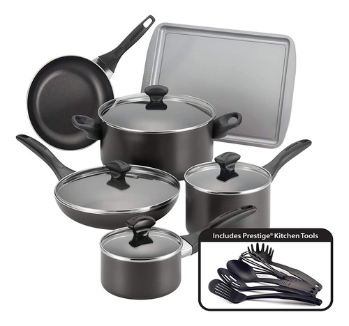 Farberware - Set De Cocina Antiadherente Apto Para Lavavaji.