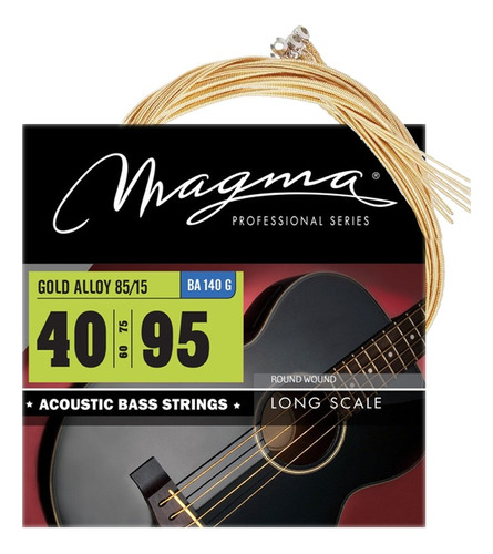 Encordado Para Bajo Acustico 4 Cuerdas 040-095 Magma Ba140g