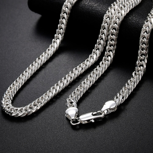 Imagen 3 de 6 de Cadena Triple Grumet Chapado Plata 925 Collar 6mm De Hombre