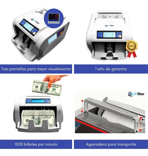 Imagen 2 de 3 de Maquina Contadora Con Detector Billetes 3nstar Bc1005