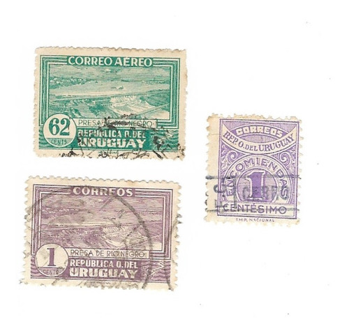 Lt1454. Lote Oferta De 3 Estampillas De Uruguay De 1937