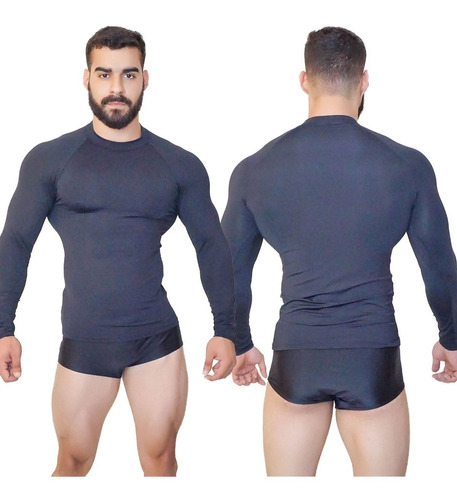 Blusa Térmica Masculina Proteçao Uv Poliéster Manga Longa