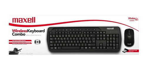 Imagen 2 de 2 de Teclado Y Mouse Inalambrico Maxell Wkb-200