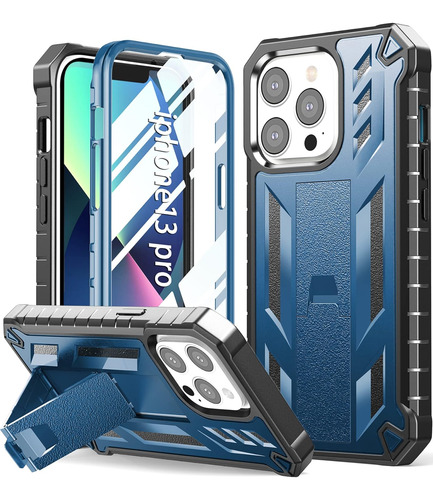 Funda Para iPhone 13 Pro Azul Heavy Duty Soporte