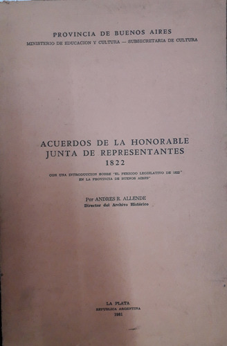 6652 Acuerdos De La Honorable Junta De Representantes 1822