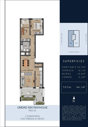 Imagen 2 de 12 de Apartamento En Venta - 2 Dormitorios - Penthouse - Terraza - Centro (montevideo)