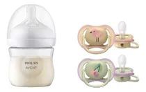 Comprar Set Recien Nacido Avent Response 1 Mamadera 2 Chupetes Niña Color Rosa Natural Response