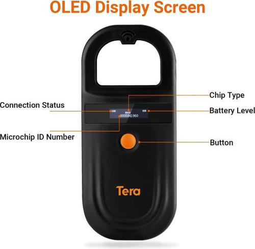Tera Escáner Lector De Microchips Para Mascotas Con Anillo E