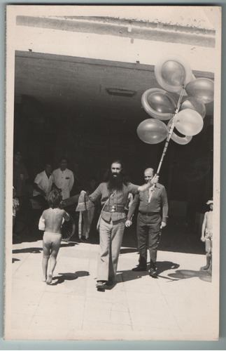 Antigua Foto Original Vendedor Ambulante Globos 1960's