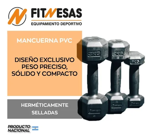 Par De Mancuernas 3kg C/u Pesas Recubiertas Premium Fitnesas