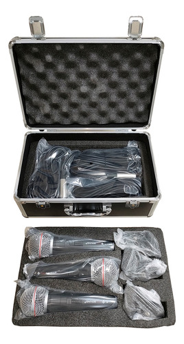 Prosound Pdm-30 Paquete 3 Micrófonos Con Cables Y Estuche
