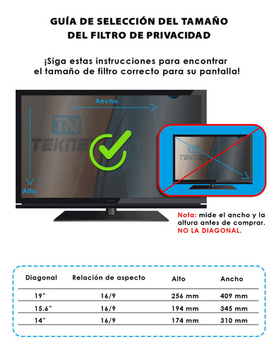 Pantalla Filtro Antiespia Privacidad Monitor Lap Mac Pc15.6