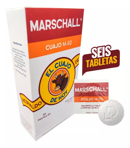 10 Tabletas de cuajo Marschall 50 para hacer queso rennet tablets sheese