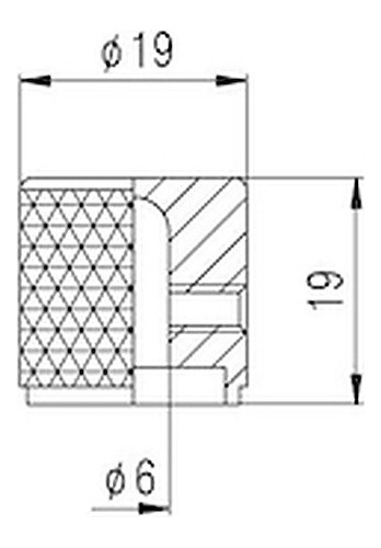 Perilla Sambong Ns003 Alta C/tornillo Metálica Color Dorada