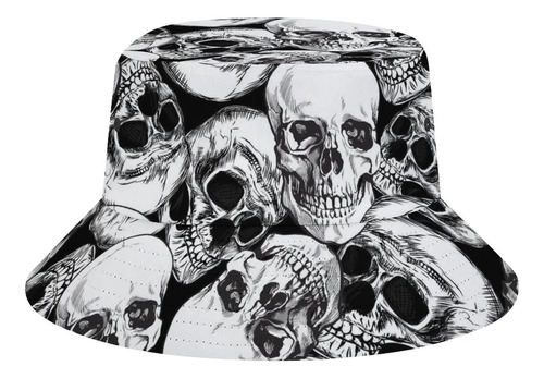 Sombrero Cubo Amantes Calaveras Azúcar, Unisex, Plegable, Al