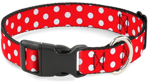 Buckle-down Dog Collar Plastic Clip Minnie Mouse Polka Dots 
