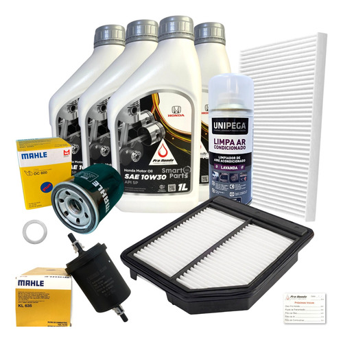 Kit Troca De Oleo New Civic 1.8 Honda 10w30 Revisão Filtro