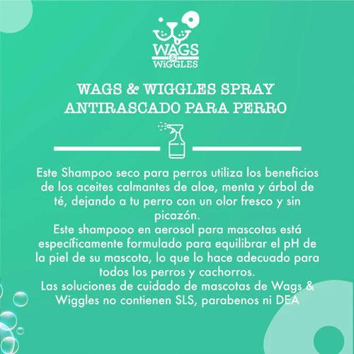 Wags & Wiggles Shampoo Perro Spray Anti-rascado Calmante 355
