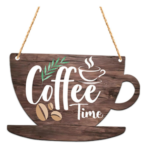 Para Coffee Bar Door Sign Decoration 2d Retro Style Oro Cup