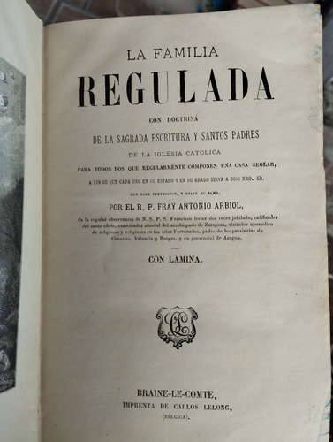 La Familia Regulada Fray Antonio Arbiol Bélgica 1715