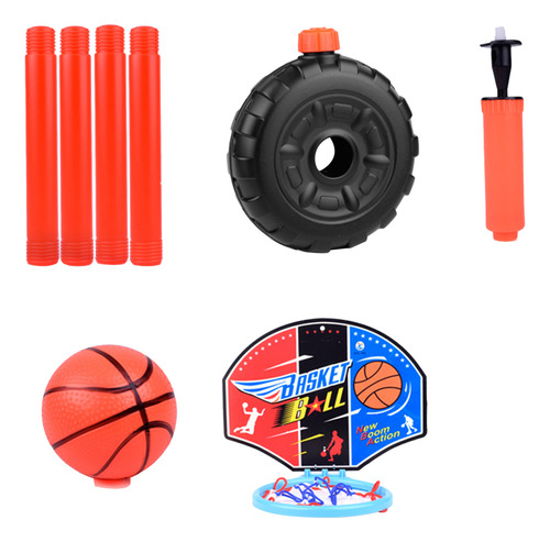 Set De Estante De Baloncesto Elevable De 110 Cm Para Niños