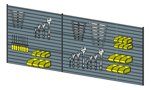 Panel Perforado Porta Herramientas 2,5mtsx93cm Color Gris