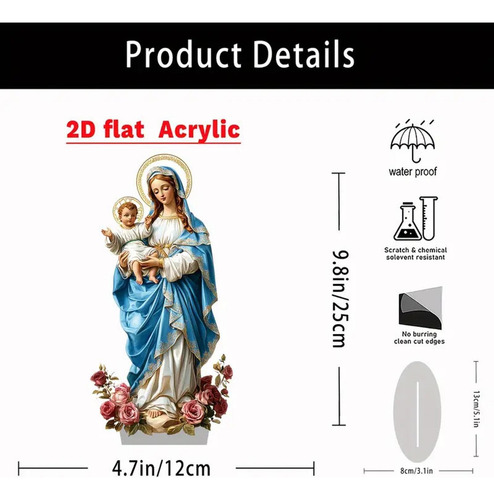 Letrero De La Santísima María Con El Niño Jesús,