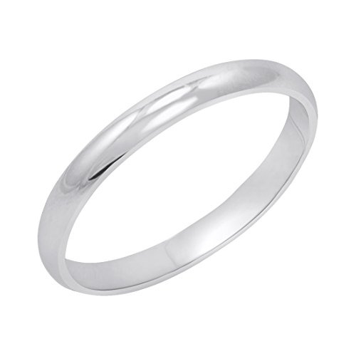 Oro Blanco 14k 2mm Tradicional Argolla De Matrimonio De Las 