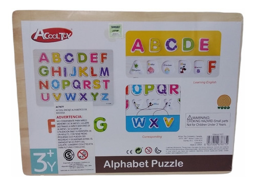 Encaje Alfabetico Madera Abecedario Letras Acool Ac7677 Full