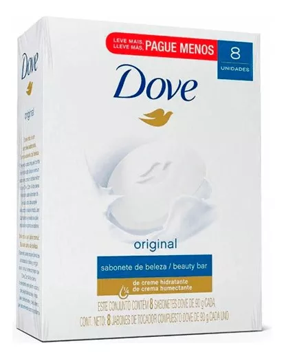 Paquete Jabón En Barra Dove Original Piel 90g X 8 Unidades