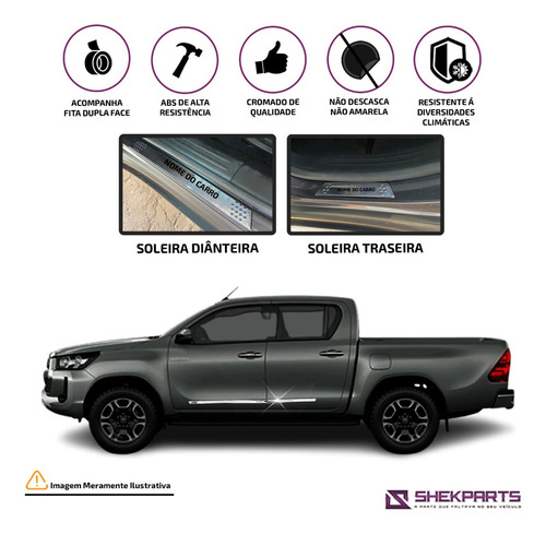 Kit Soleira + Friso Inferior E Blackout Hilux 2014 2015