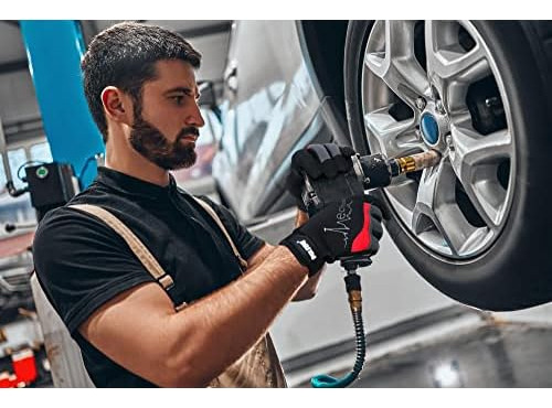 Flex Grip Mechanic Work Gloves For Men,black And Red Ut...