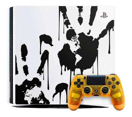 Sony PlayStation 4 Pro 1TB Death Stranding Limited Edition blanco y negro