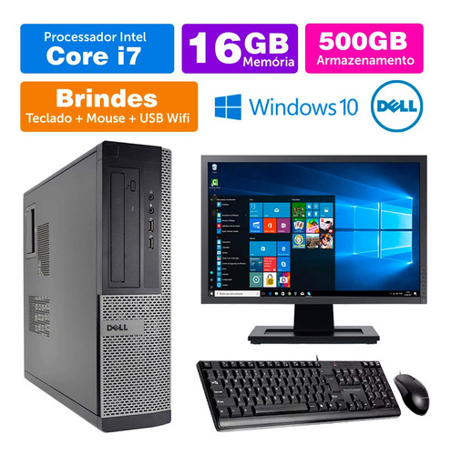 Cpu Barato Dell Optiplex Int I7 2g 16gb 500gb Mon19w Brinde