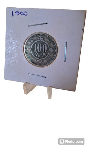 Moeda Antiga De 100 Reis De 1900 De Portugal No Coin Hold (Usado)