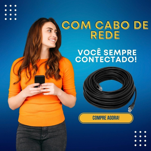 Imagem 2 de 6 de Cabo De Rede Internet Cftv Envio Imediato (10 Metros 4pares)