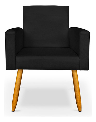 Poltrona Decorativa Cadeira Escritório Recepção Laviniadecor Cor Preto