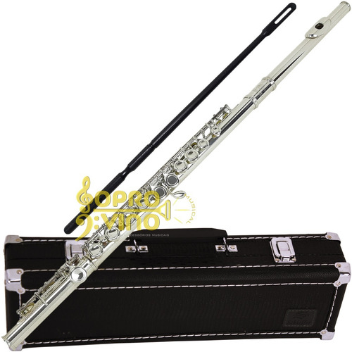Flauta Transversal Prateada Schieffer Schf 001