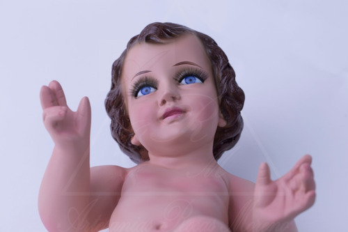 Imagen 5 de 5 de Niño Dios De 35cm Ojo Liso Artesanías Rosas Moreno