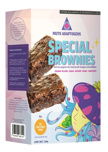 Special Brownies Harina Vegana Con Hongos Adaptógenos 