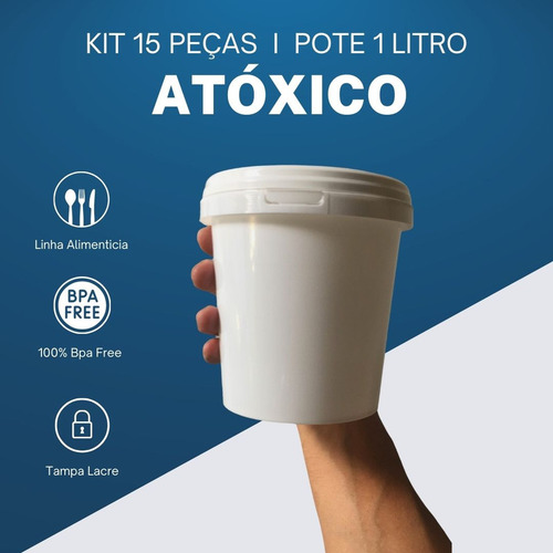 Pote Para Comprar No Rj 1l Com Tampa 15 Pçs