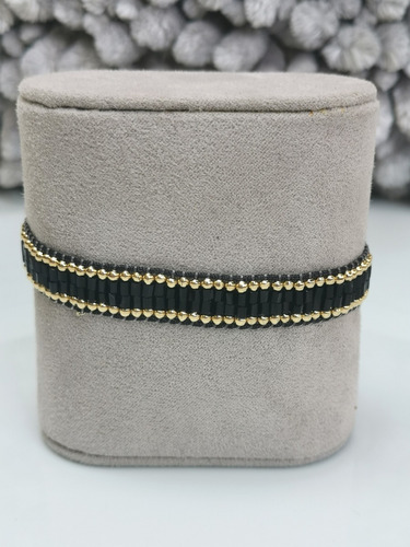 Pulsera Tejida Canutillo Con Chapa De Oro (m: 19pm) 