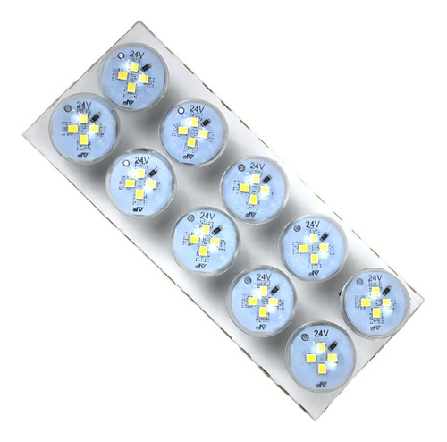 Imagem 6 de 10 de Lâmpada De Led Branca 2 Polos 24v 3 Watts Pino Desencontrado