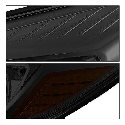 Pair Smoked Housing Amber Side Headlight+6000k Hid Led B Oad